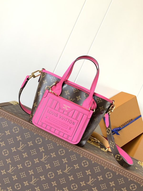Neverfull Bandoulière Inside Out BB M12106 Rose Red