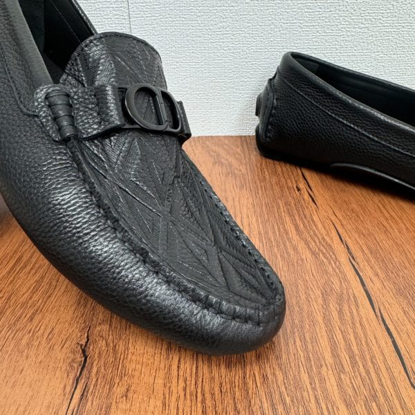 Black pebble-grain leather round-toe shoes - Image 5