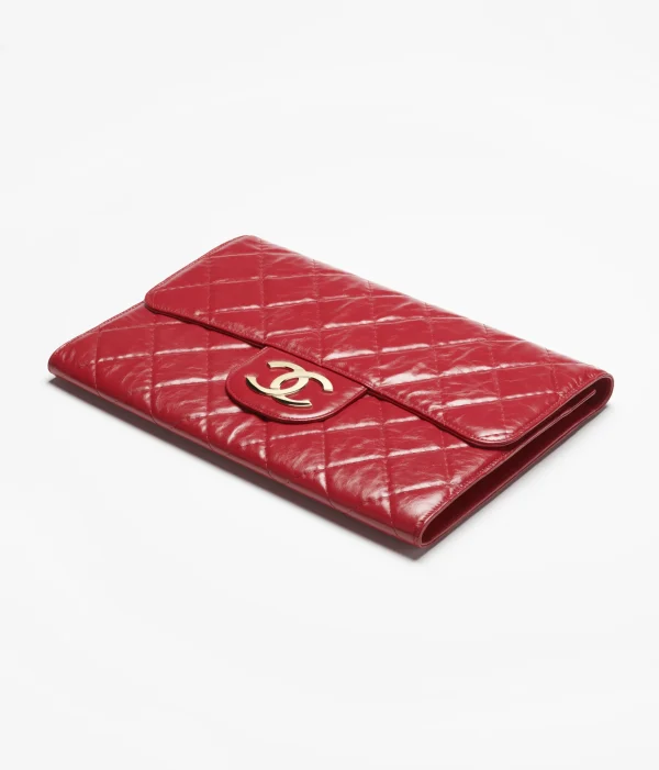 CHANEL Large carry on bag with bright wrinkles and small cowhide red - Image 2