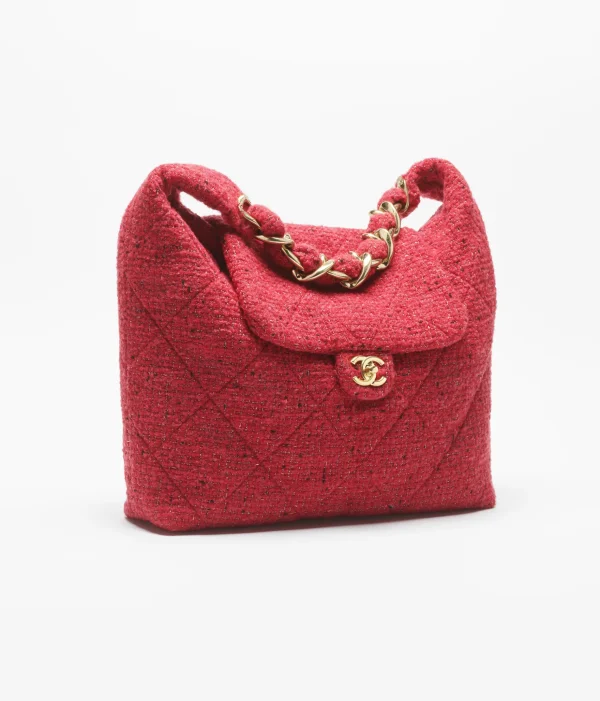 CHANEL Oversized hippie bag   Cotton twill soft fabric and gold metal black - Image 2