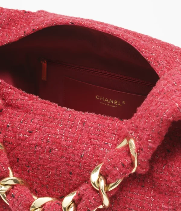 CHANEL Oversized hippie bag   Cotton twill soft fabric and gold metal black - Image 3