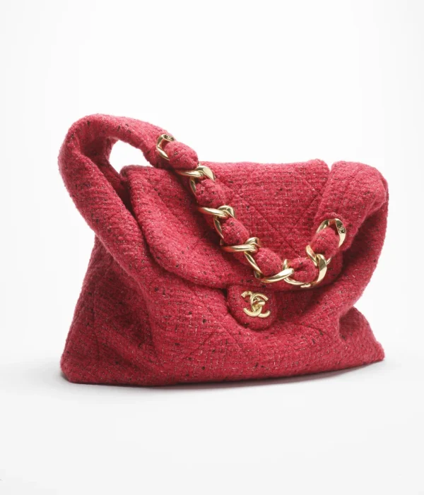 CHANEL Oversized hippie bag   Cotton twill soft fabric and gold metal black - Image 4