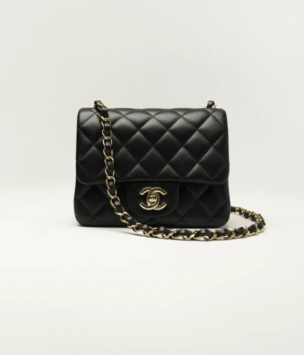 CHANEL Mini Classic Handbag Sheep leather and gold metal black - Image 2