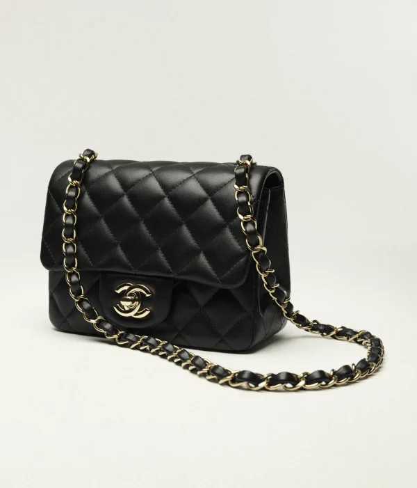 CHANEL Mini Classic Handbag Sheep leather and gold metal black - Image 4