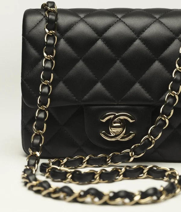 CHANEL Mini Classic Handbag Sheep leather and gold metal black - Image 5