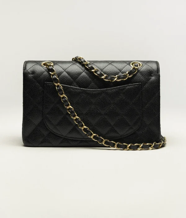 CHANEL Trumpet Classic Handbag Granulated embossed calfskin with gold metal Black - Image 2