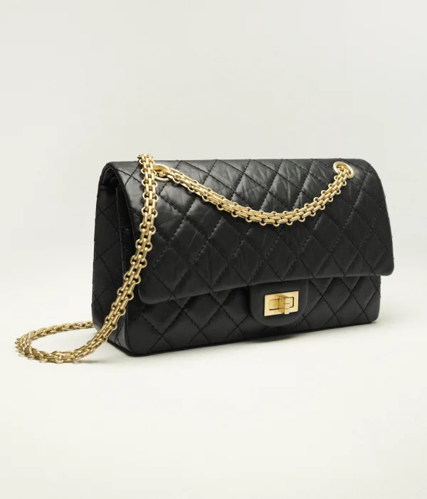 CHANEL 2.55 handbag Retro calf leather and gold metal black - Image 2