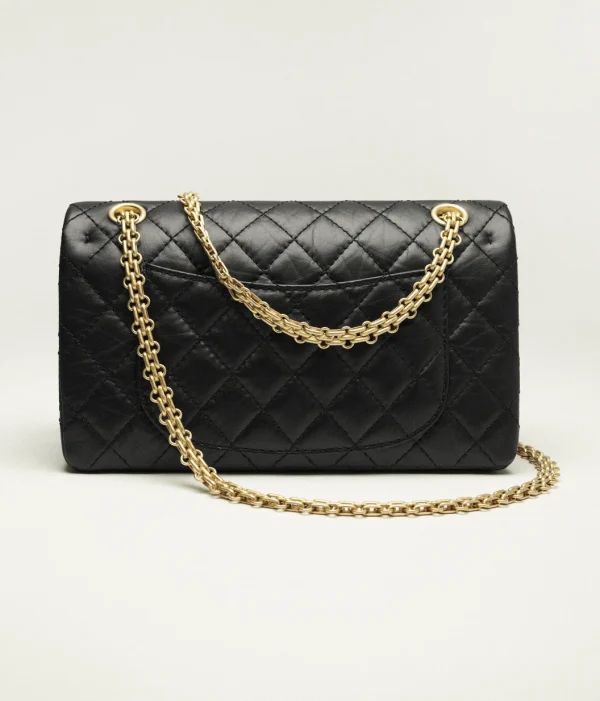 CHANEL 2.55 handbag Retro calf leather and gold metal black - Image 3