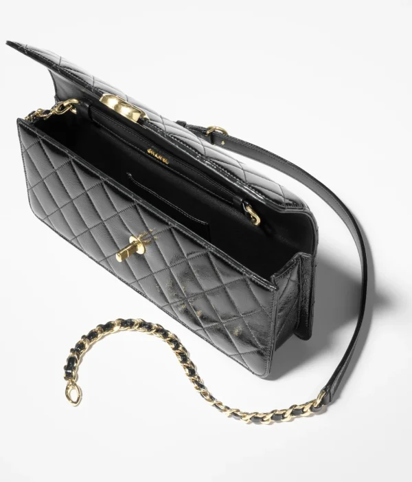 CHANEL Large cap bag   Sheep patent leather and golden metal black - Image 2