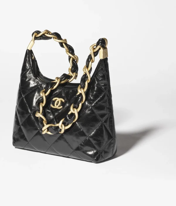 CHANEL Small sized wandering bag   Polish lambskin and golden metal black - Image 2