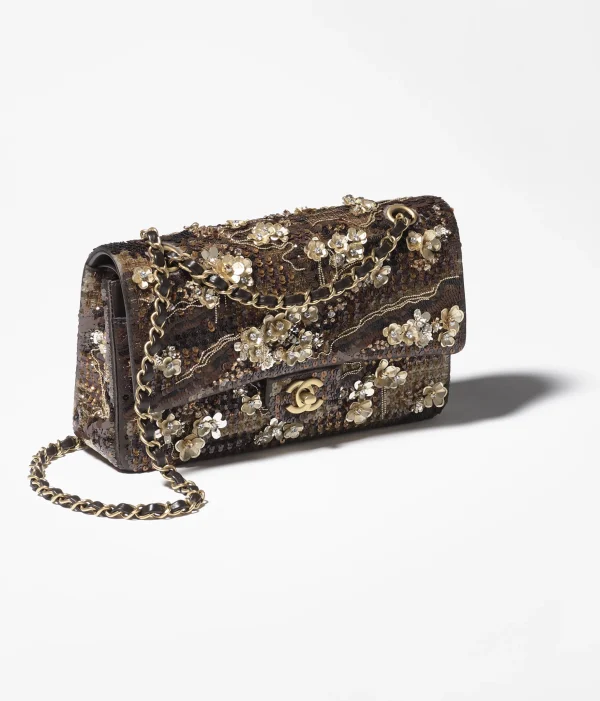 CHANEL Classic 11.12 handbag Brown and Gold - Image 4