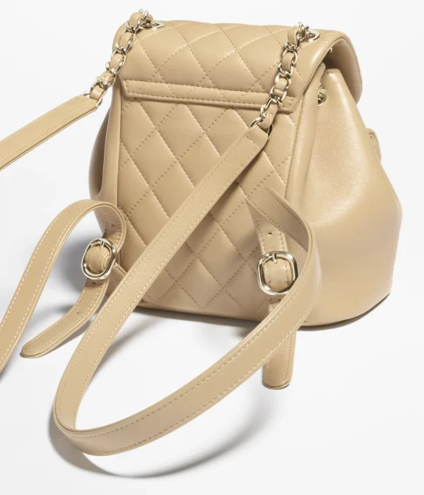 CHANEL Small backpack   Calfskin and Golden Metal dark beige - Image 3