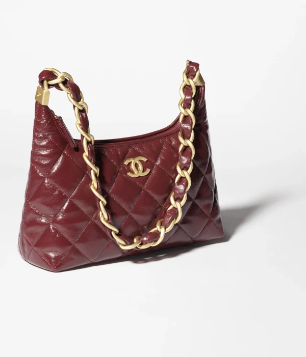 CHANEL Hippie bag   Polish lambskin and golden metal wine red - Image 2