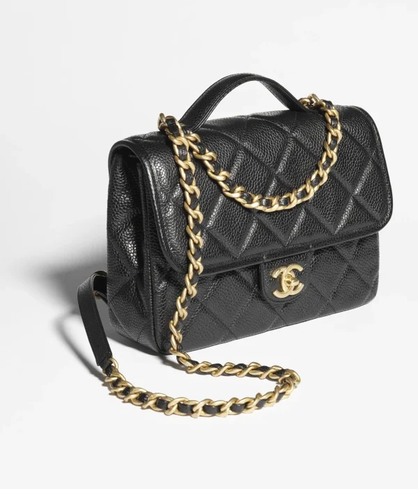 CHANEL backpack   Particle embossed shiny calf leather with golden metal black - Image 2