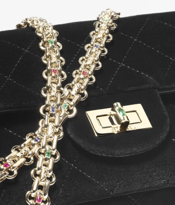 CHANEL 2.55 Mini Lid Pack Velvet, Crystal Black - Image 2
