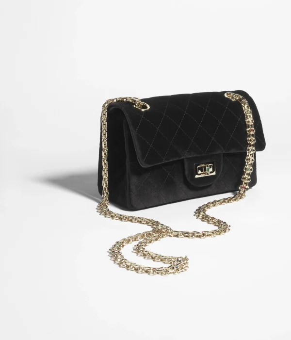 CHANEL 2.55 Mini Lid Pack Velvet, Crystal Black - Image 4