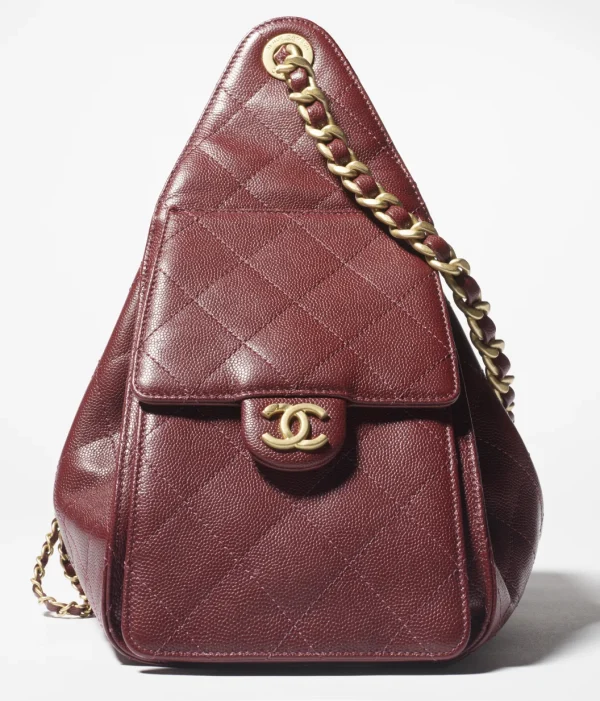 CHANEL 25 Small Handbag   Particle embossed calf leather and gold metal wine red - Image 4