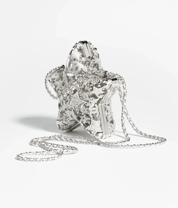 CHANEL Star shaped hard dinner bag   silver metal - Image 2