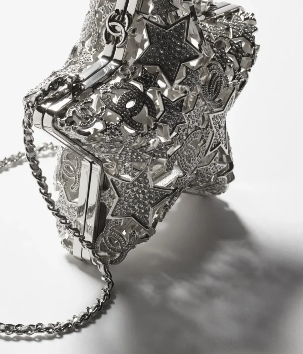 CHANEL Star shaped hard dinner bag   silver metal - Image 3