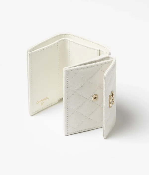 CHANEL White small double-layer wallet - Image 3
