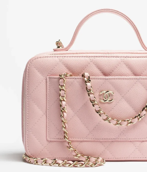 CHANEL Chain makeup bag with embossed particles and glossy finish - Image 2