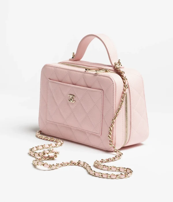 CHANEL Chain makeup bag with embossed particles and glossy finish - Image 3