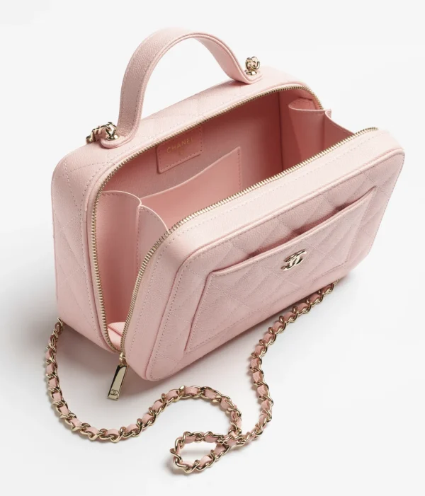 CHANEL Chain makeup bag with embossed particles and glossy finish - Image 4