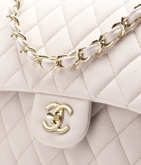 CHANEL Large classic handbag with embossed grain and glossy calf leather - Image 2