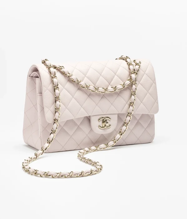 CHANEL Large classic handbag with embossed grain and glossy calf leather - Image 3