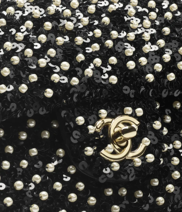 CHANEL evening bag   Glitter, artificial pearls, and golden metal - Image 4