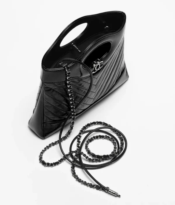CHANEL 31 Mini Shopping Bag   Bright faced lambskin and ruthenium colored metal black - Image 4