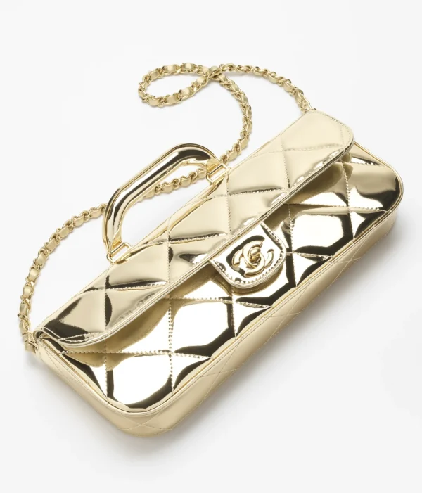 CHANEL Large cap bag with handle Metallic texture mirror effect calf leather - Image 3