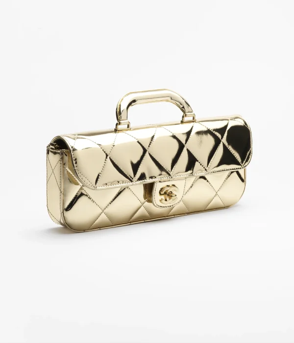 CHANEL Large cap bag with handle Metallic texture mirror effect calf leather - Image 4