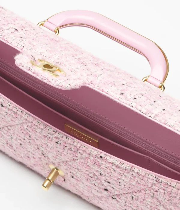 CHANEL Pink large cap bag with handle - Image 4