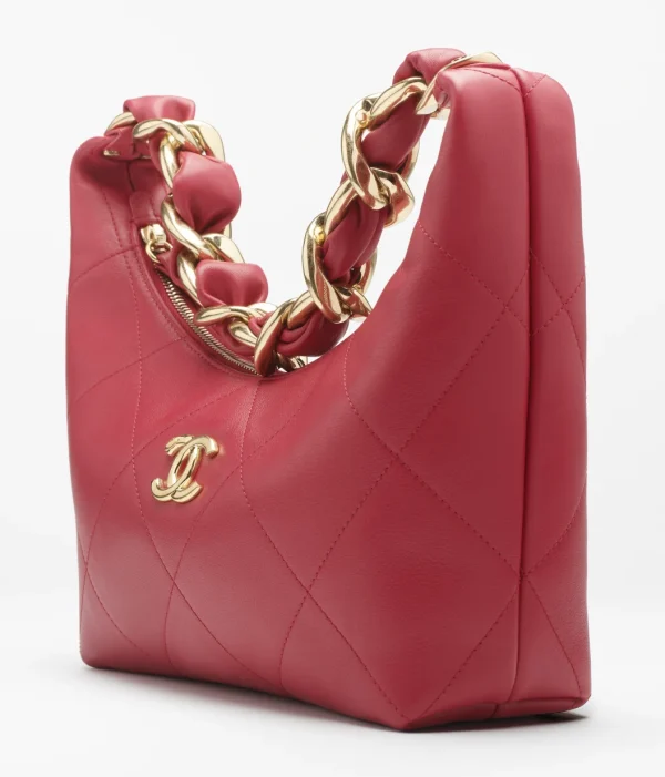 CHANEL Hippie bag   Shiny calf leather and golden metal red - Image 2