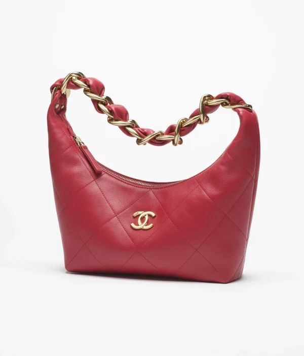 CHANEL Hippie bag   Shiny calf leather and golden metal red - Image 4