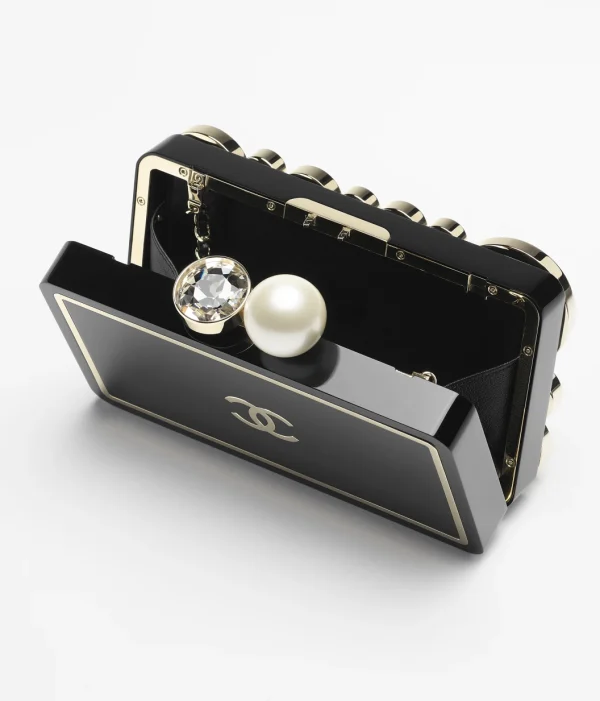 CHANEL evening bag Resin glass, rhinestones, crystal and gold colors - Image 4