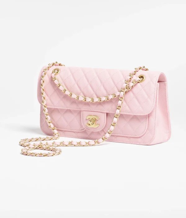 CHANEL Mouth cap bag   Particle embossed shiny calf leather with golden metal Pale pink - Image 2