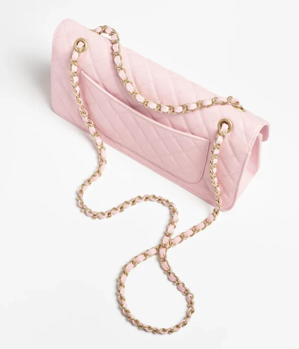 CHANEL Mouth cap bag   Particle embossed shiny calf leather with golden metal Pale pink - Image 4