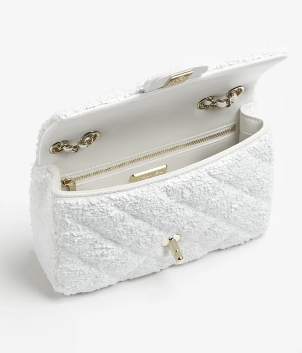 CHANEL Mouth cap bag   Quilted sequins and golden metal white - Image 3