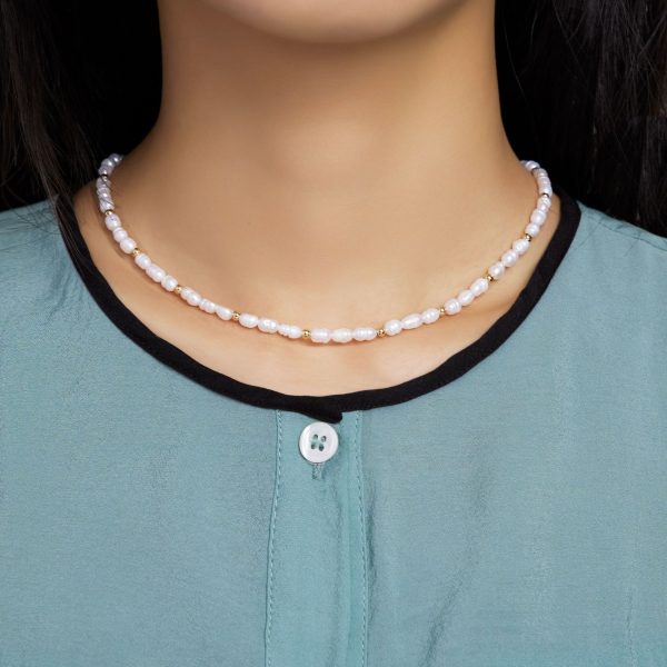 Natural pearl copper ball necklace - Image 5