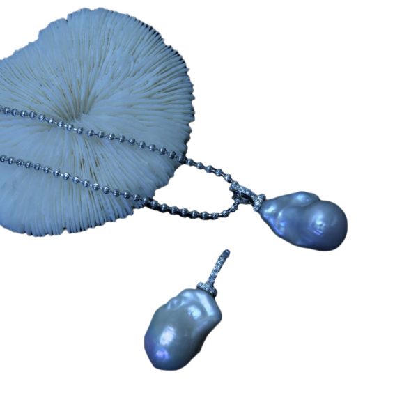 Baroque pearl pendant long necklace - Image 2