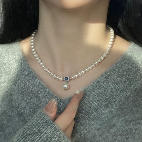 Natural Aquamarine Schiaparelli Pearl Necklace - Image 4