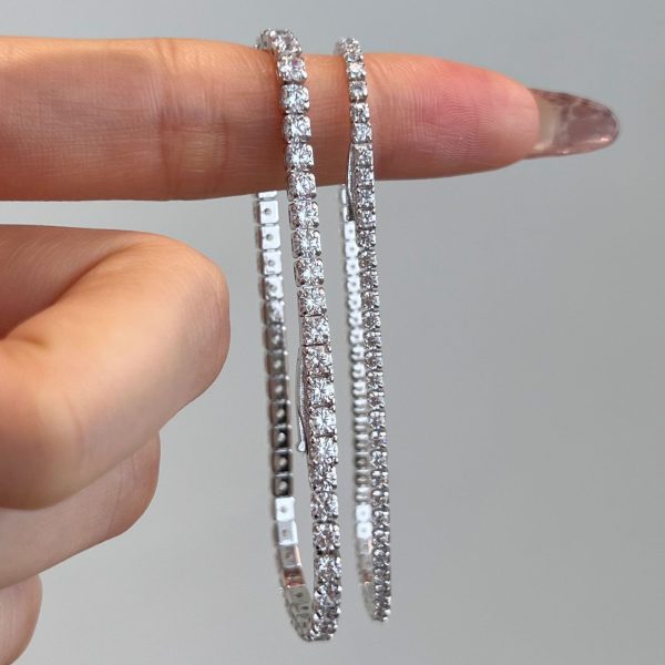 Pure silver bracelet set with diamonds - Image 5