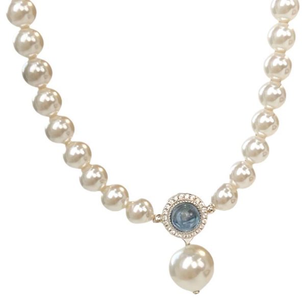 Natural Aquamarine Schiaparelli Pearl Necklace - Image 5