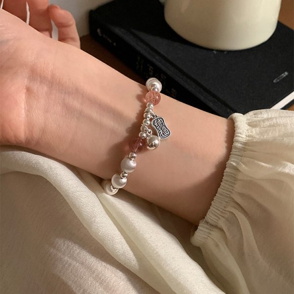 Strawberry Crystal Auspicious Charm Bracelet - Image 4