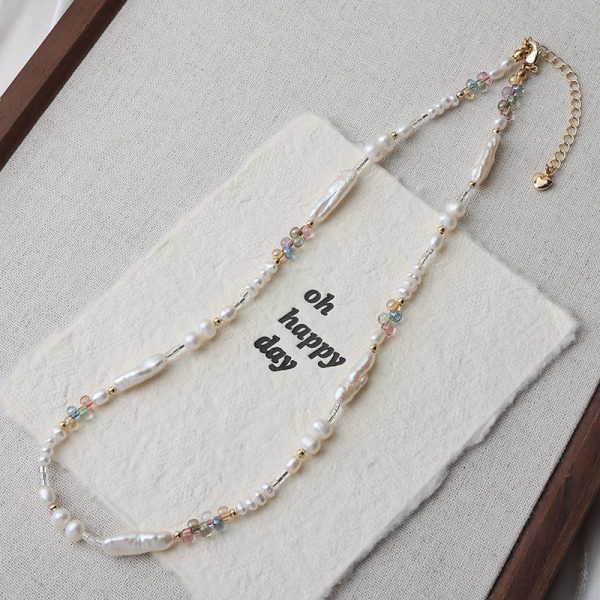 Freshwater pearl necklace and collar chain - Image 5