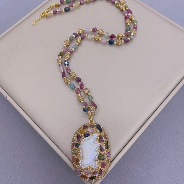 Baroque pearl and tourmaline necklace - Image 5