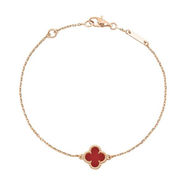 Mini Four-Leaf Clover Single Flower Full Diamond Bracelet for Women - Luxurious, Fashionable, Elegant Handcrafted Jewelry - Image 5