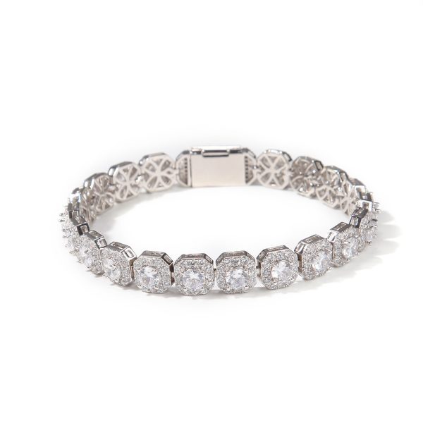 Square sugar-topped zircon bracelet